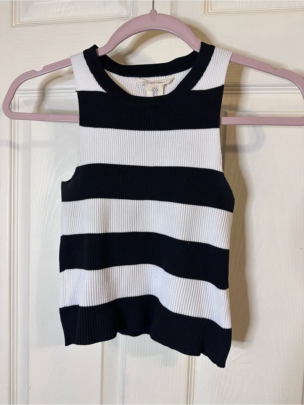 Happily Grey Black & White Striped Tank Top | Size Small